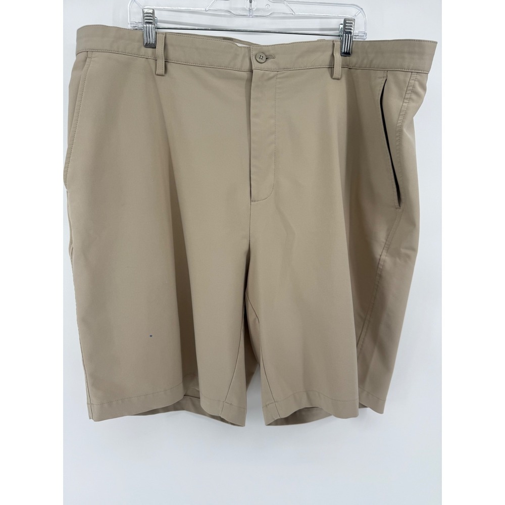 FJ Footjoy Golf Shorts Mens 42 Beige FlatFront Lightweight Performance see pics‎